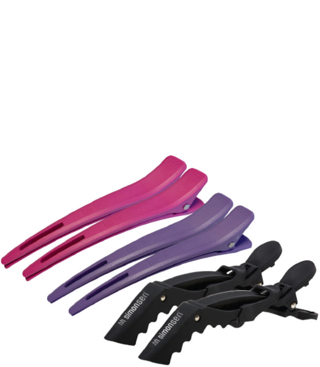 HH Simonsen Clips set - 4 stk. carbon + 2 stk. Crocodile